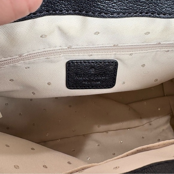 Kate Spade Black Tweed Top-Handle Handbag with Crossbody EUC - Picture 12 of 13